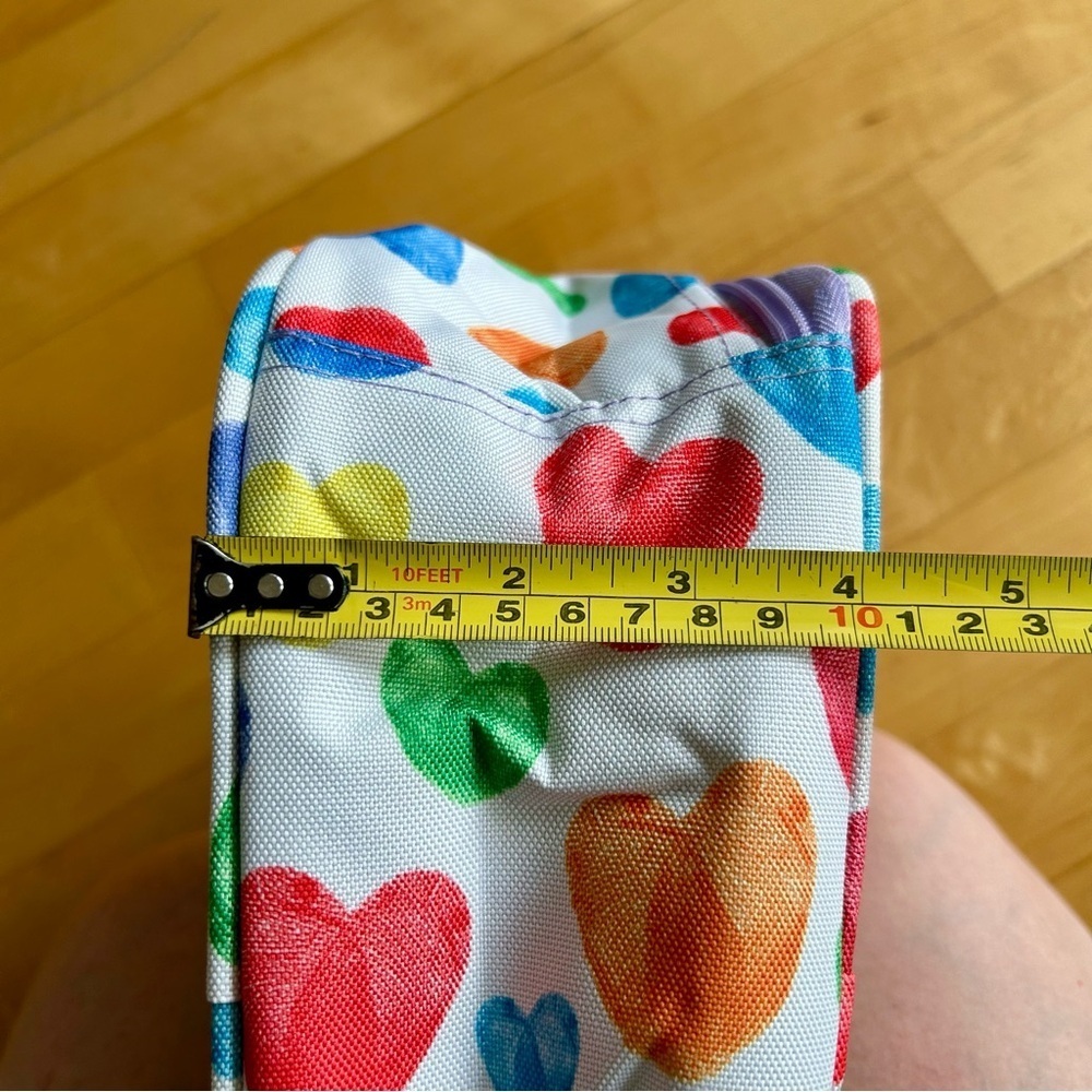 Travelers Club HEARTS Insulated Lunch Cooler Bag, Rainbow, White, Purple, 10 in - Picture 16 of 17